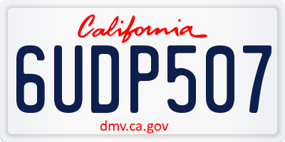 CA license plate 6UDP507