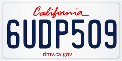 CA license plate 6UDP509