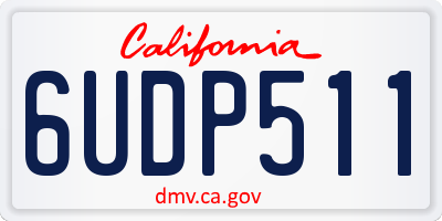 CA license plate 6UDP511