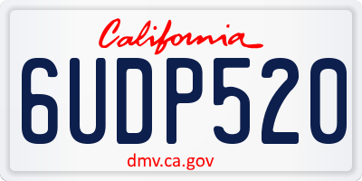 CA license plate 6UDP520