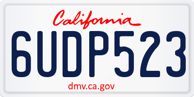 CA license plate 6UDP523