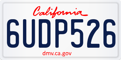 CA license plate 6UDP526