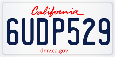 CA license plate 6UDP529