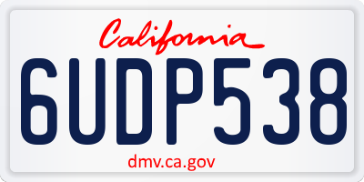 CA license plate 6UDP538