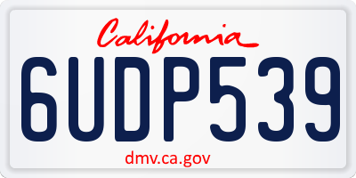 CA license plate 6UDP539
