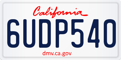 CA license plate 6UDP540