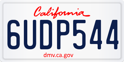 CA license plate 6UDP544