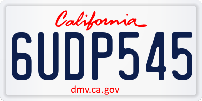 CA license plate 6UDP545