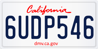 CA license plate 6UDP546