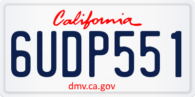 CA license plate 6UDP551