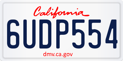 CA license plate 6UDP554
