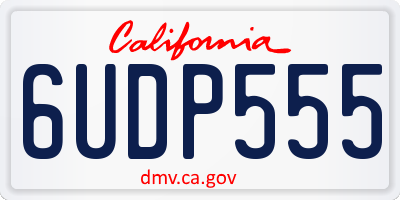 CA license plate 6UDP555