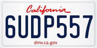 CA license plate 6UDP557