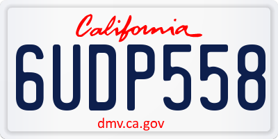 CA license plate 6UDP558