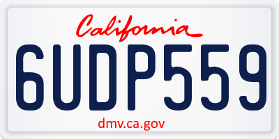 CA license plate 6UDP559