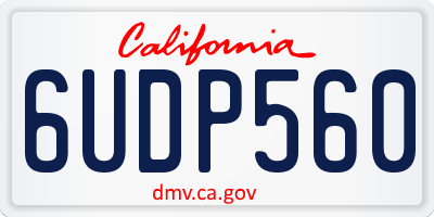CA license plate 6UDP560