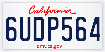 CA license plate 6UDP564