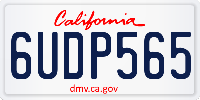 CA license plate 6UDP565