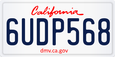 CA license plate 6UDP568