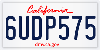 CA license plate 6UDP575