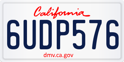 CA license plate 6UDP576