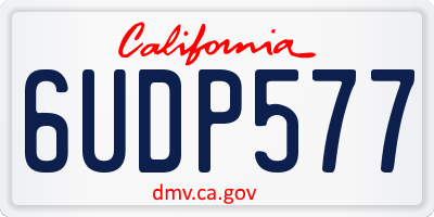 CA license plate 6UDP577