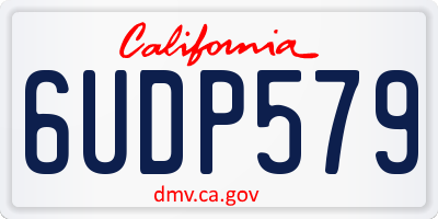 CA license plate 6UDP579
