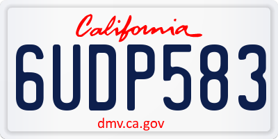 CA license plate 6UDP583