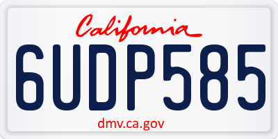 CA license plate 6UDP585