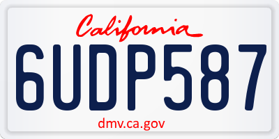 CA license plate 6UDP587