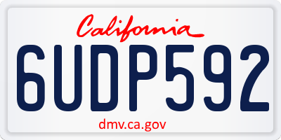 CA license plate 6UDP592