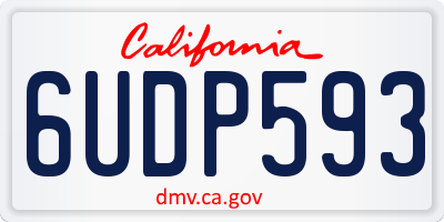 CA license plate 6UDP593