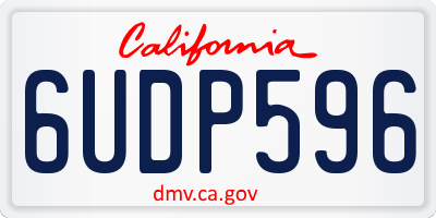 CA license plate 6UDP596