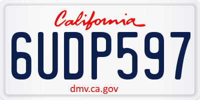 CA license plate 6UDP597