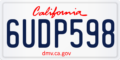 CA license plate 6UDP598