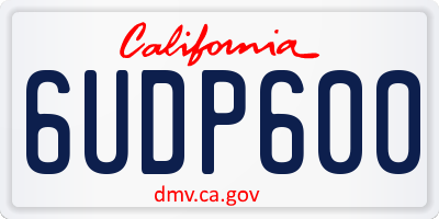 CA license plate 6UDP600