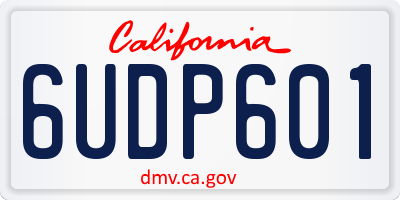 CA license plate 6UDP601