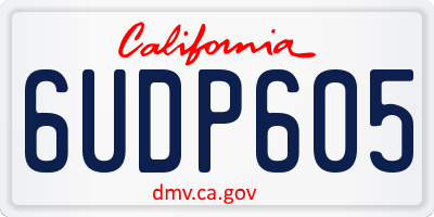 CA license plate 6UDP605