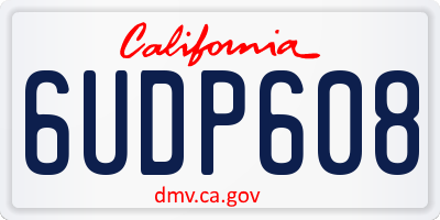 CA license plate 6UDP608