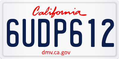 CA license plate 6UDP612