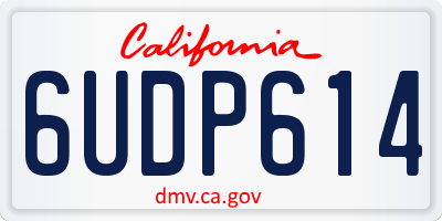 CA license plate 6UDP614