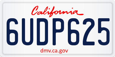 CA license plate 6UDP625