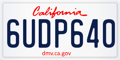 CA license plate 6UDP640