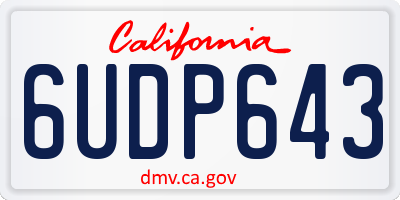CA license plate 6UDP643