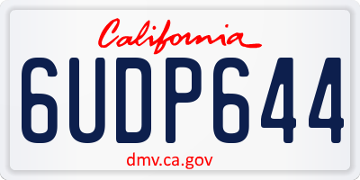 CA license plate 6UDP644