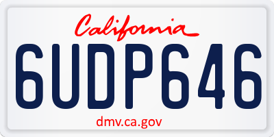 CA license plate 6UDP646