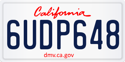CA license plate 6UDP648