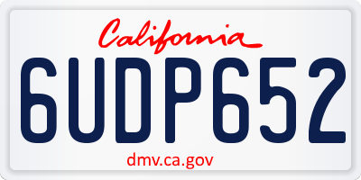 CA license plate 6UDP652