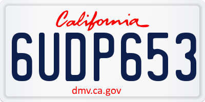 CA license plate 6UDP653
