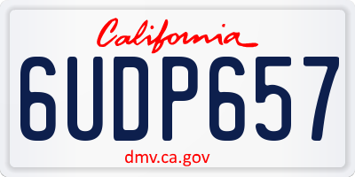 CA license plate 6UDP657